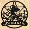 Custom Sheriff Metal Sign Personalized Western Cowboy Ranch Wall Decor Custom sheriff metal sign personalized with name or ranch text, Western cowboy wall decor for ranches, barns, cabins, saloons and Old West-themed homes.