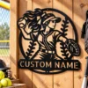 Custom Softball Player Metal Sign Personalized Girls Team Wall Art Decor Custom softball player metal sign personalized with girl's name, jersey number or team, female softball wall art for bedrooms, sports rooms and player gifts.