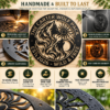 Custom Viking Wolves Metal Sign Personalized Norse Sun Moon Wall Decor Custom Viking wolves metal sign personalized with names, featuring Norse-inspired wolves with sun and moon wall decor for Viking and Nordic decor lovers.