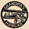 Custom Vintage Biplane Metal Sign Personalized Grandpa Hangar Pilot Decor Custom vintage biplane metal sign personalized with Grandpa or pilot name, classic airplane wall decor for hangars, garages, aviation offices and pilot gifts.