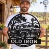 Custom Vintage Pickup Truck Metal Sign Personalized Farm Ranch Wall Decor Custom vintage pickup truck metal sign personalized with farm or ranch name, rustic classic truck wall decor for barns, garages, farmhouses and country homes.