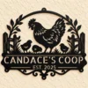 Personalized Chicken Coop Metal Sign in 16 gauge steel for farmhouse wall decor, custom poultry plaque for coop, barn and rustic gift art.