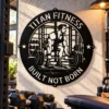 Personalized deadlift metal sign made from 16 gauge steel. Custom name gym wall art, perfect for home gyms, powerlifters, and fitness gifts.