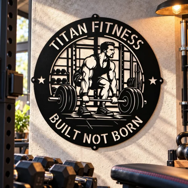 Personalized deadlift metal sign made from 16 gauge steel. Custom name gym wall art, perfect for home gyms, powerlifters, and fitness gifts.