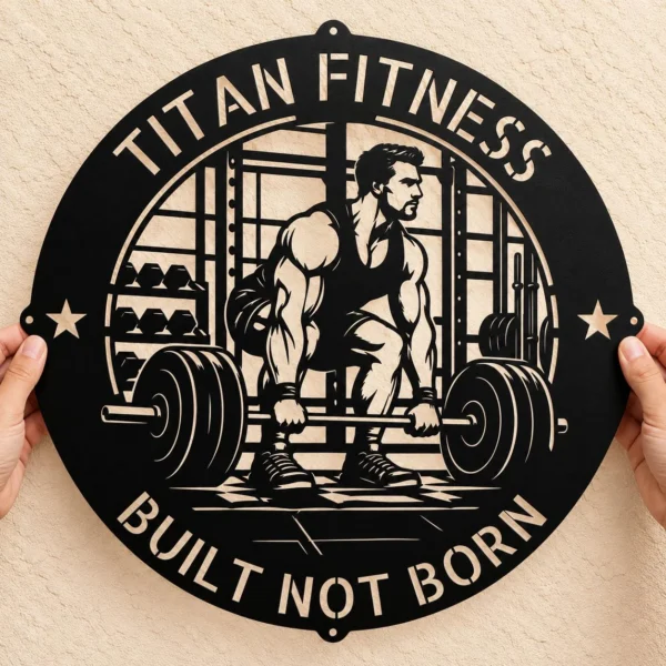 Personalized deadlift metal sign made from 16 gauge steel. Custom name gym wall art, perfect for home gyms, powerlifters, and fitness gifts.