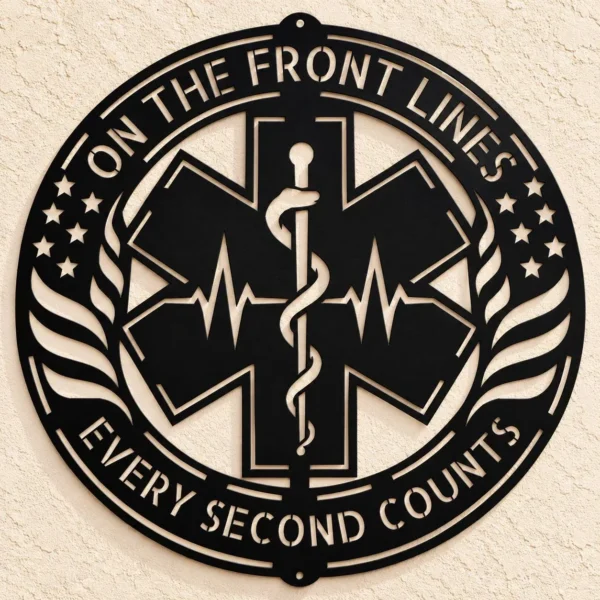 Personalized Emt Metal Art Sign Custom Paramedic Gift Decor Personalized EMT Metal Art Sign in 16 gauge steel for paramedic decor, custom emergency medical technician plaque and first responder gift.