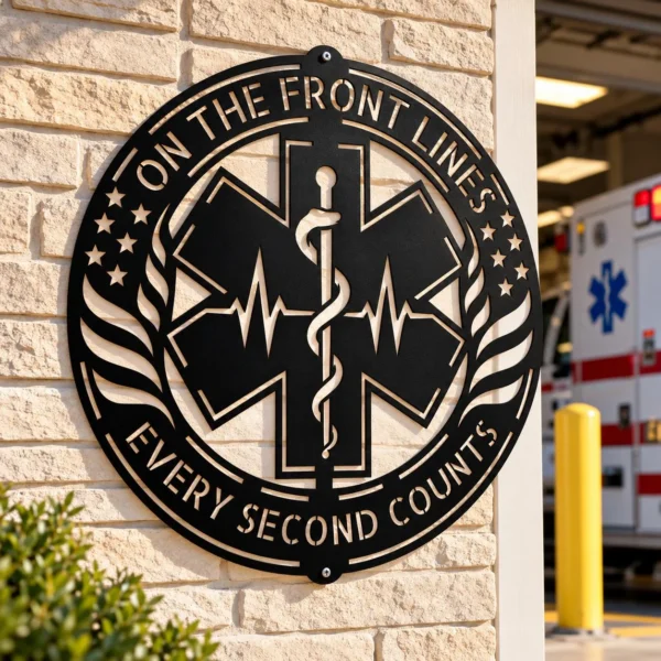 Personalized Emt Metal Art Sign Custom Paramedic Gift Decor Personalized EMT Metal Art Sign in 16 gauge steel for paramedic decor, custom emergency medical technician plaque and first responder gift.