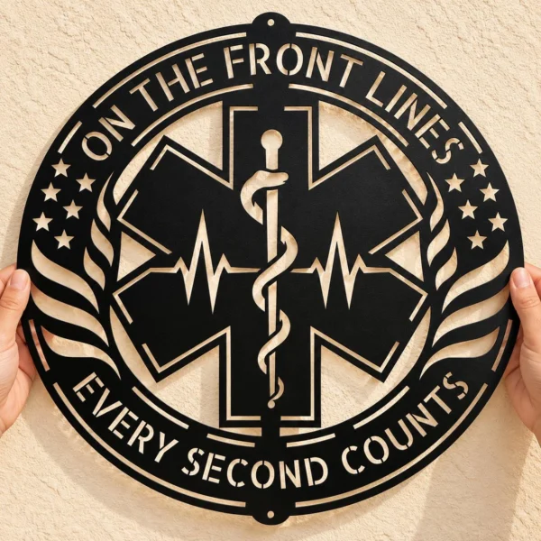 Personalized Emt Metal Art Sign Custom Paramedic Gift Decor Personalized EMT Metal Art Sign in 16 gauge steel for paramedic decor, custom emergency medical technician plaque and first responder gift.