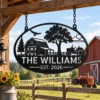 Personalized Farmhouse Metal Sign Custom Tractor Barn Wall Decor Personalized farmhouse metal sign featuring a tractor design and custom name options, ideal for barn walls, farm garages, workshops, and rustic country decor.