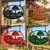 Personalized Farmhouse Metal Sign Custom Tractor Barn Wall Decor Personalized farmhouse metal sign featuring a tractor design and custom name options, ideal for barn walls, farm garages, workshops, and rustic country decor.