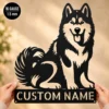 Personalized Husky Dog Metal Sign in 16 gauge steel for pet wall decor, custom dog name plaque and home gift for husky lovers.