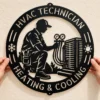 Personalized Hvac Technician Metal Sign Custom Heating Cooling Wall Decor Personalized HVAC technician metal sign in 16 gauge steel for heating and cooling service wall decor, custom repair shop plaque and trade gift.
