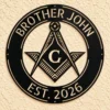 Personalized Masonic Symbol Metal Sign Freemason Wall Art Personalized Masonic symbol metal sign in 16 gauge steel for Freemason wall decor, custom lodge plaque and symbolic gift for members.