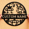 Personalized Monkeys Metal Sign Jungle Wall Art Decor Personalized Monkeys Metal Sign in 16 gauge steel for jungle wall decor, custom animal plaque for kids room, nursery, and animal lover gift art.