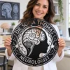 Personalized neurologist metal sign made from 16 gauge steel, custom medical office wall decor for doctors and clinics.
