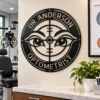 Personalized optometrist metal sign crafted from 16 gauge steel, custom wall decor for eye doctor offices, clinics, and vision care professionals.
