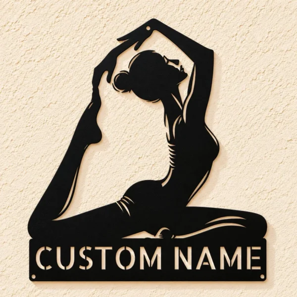 Personalized Pilates Metal Sign Custom Fitness Studio Decor Personalized Pilates metal sign in 16 gauge steel for fitness studio wall decor, custom gym plaque for instructors, home gym and gift art.