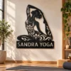 Personalized Yoga Metal Sign Serenity Wall Decor Personalized yoga metal sign made from 16 gauge steel. Custom serenity wall decor for yoga studios, meditation rooms, and thoughtful instructor gifts.